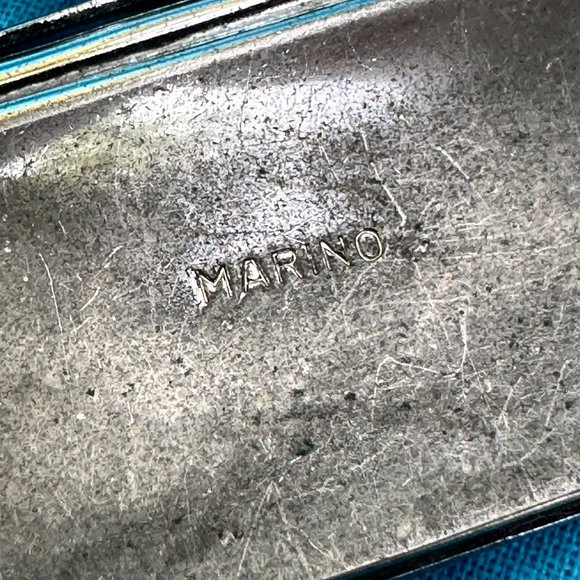 Chunky Vintage Silver Toned Signed MARINO Bracelet - Picture 9 of 9